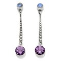 These earrings combine moonstone (my birhtstone) with amethyst (my mother's birthstone).