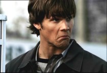 Sam makes a funning face after reading "the mysterious Mr. Fortensky."