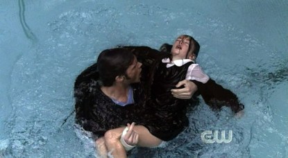 Sam rescues Tyler, a young girl, from drowning.