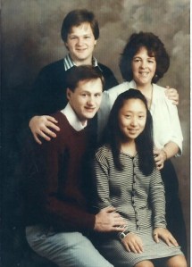 My sister-in-law Margie posed with her childern Ted, Rich, and Kristen before her untimely death.