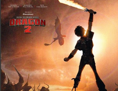 Hiccup wields his firesword in a poster for How to Train Your Dragon 2.