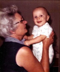 My mother holds Ted, her second grandson.