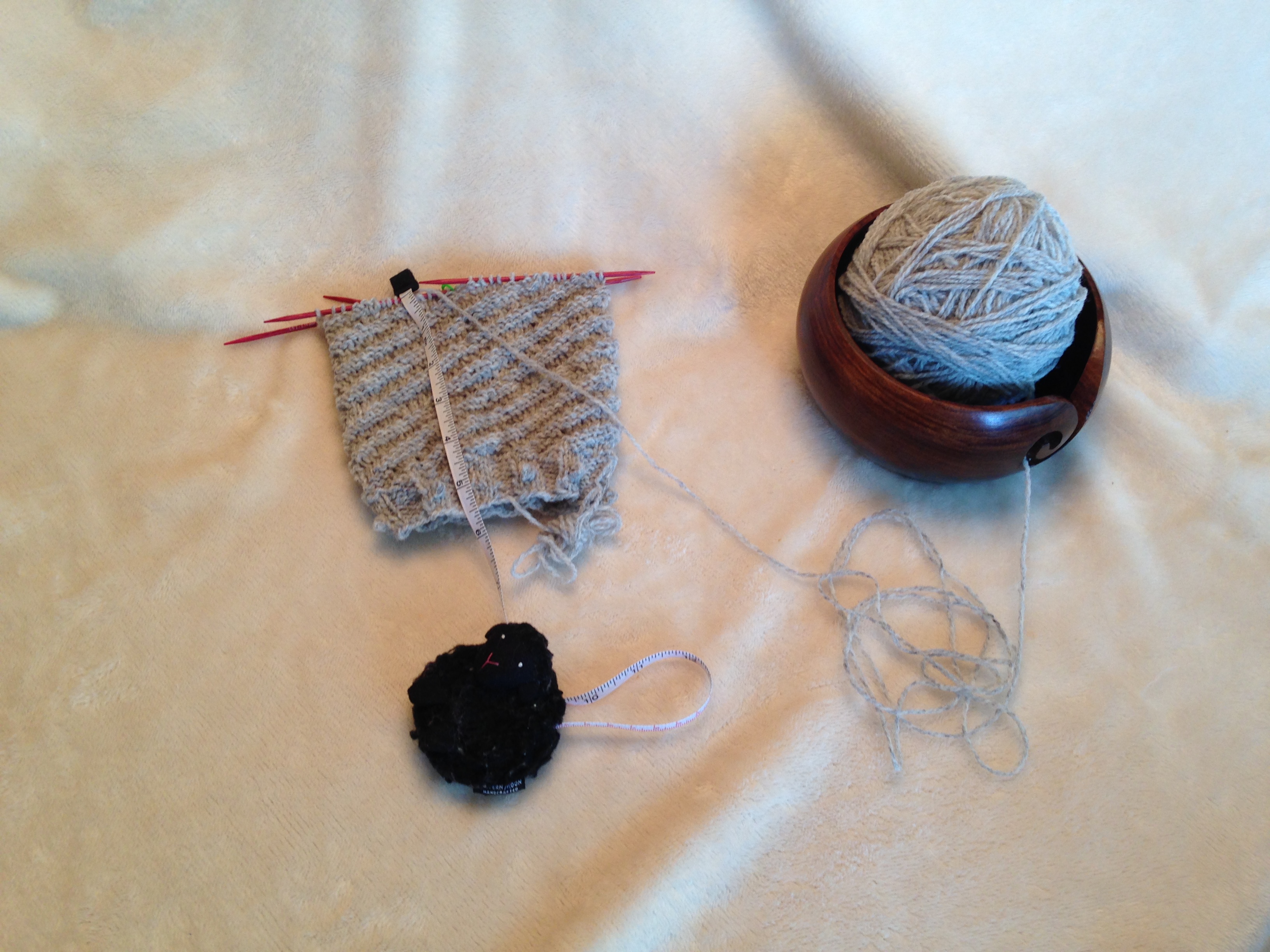 After 3-plus days of knitting, I have only 5½ inches to show for my work.